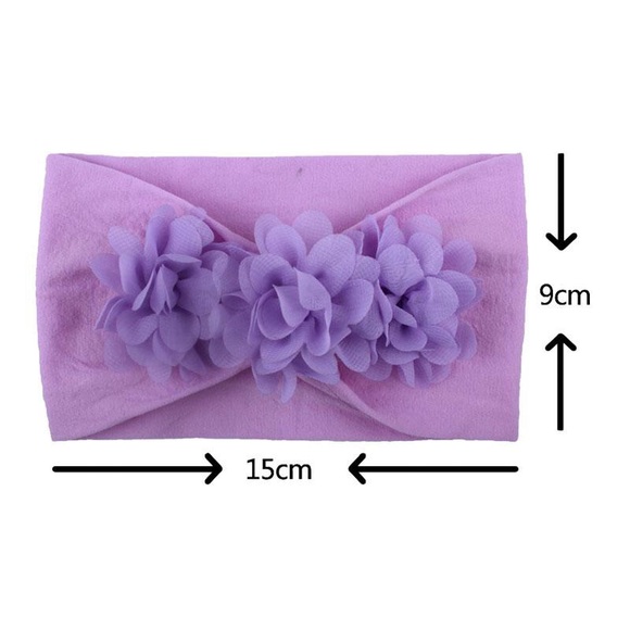 3Baby Girl Headband Lace Flower Hair Accessories - Picture 3 of 7